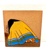 Ceramic Galleries Santa Fe Hand Painted Pottery Stone Tile Trivet 6 x 6 ... - $24.33