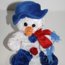 Flomo Friends Forever Snowman 7&quot; Plush Soft Toy Stuffed Animal Blue Hat Scarf - £7.83 GBP
