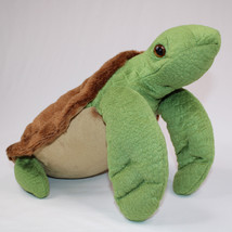 Destination Nation Green Brown Sea Turtle 12” Long Stuffed Animal Plush Toy - £7.77 GBP
