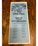 West Penn AAA motor club vintage large fold out map of greater Pittsburgh - €17,15 EUR