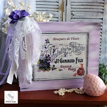 Lavender Shabby Chic Decorative Wood Sign Vintage Flower Shop French Violets - £27.32 GBP
