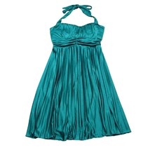 Speechless Dress Womens M Green Halter Neck Backless Pleated Formal A Li... - $25.62