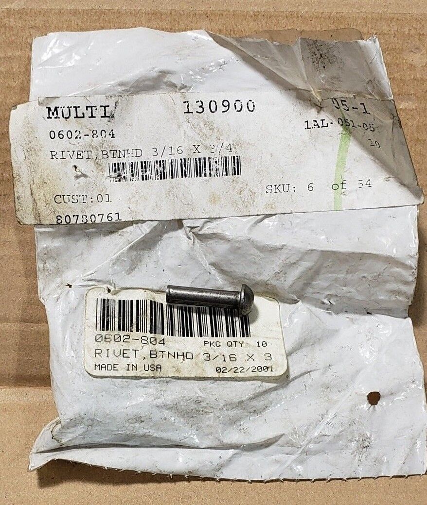 OEM ARCTIC CAT Button Head Rivet, 0602-804 - $2.90