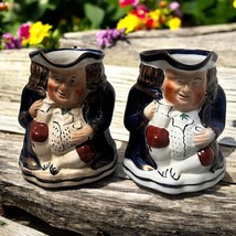 Pair of Vintage Toby Jugs Mugs Allerton&#39;s Est. 1831 Made In England 5-1/4&quot; - $23.84