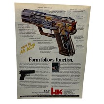 Heckler &amp; Koch Pistol Vintage Print Ad 90s  Form Follows Function USP - $21.89