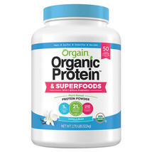 Orgain Organic Plant Protein and Superfoods Powder 2.7-Pound Vegan Vanilla Bean - £53.55 GBP