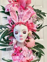 EASTER BUNNY WREATH RABBIT NEW HANDMADE LARGE DESIGNER DECORATOR SWAG - £149.25 GBP