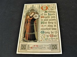 On the Birthday of the Lord, angels join glad accord. 1900s Religious Postcard. - £6.44 GBP