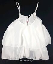Left Or Right Strappy Flowy Sheer Blouse White Medium - $8.99