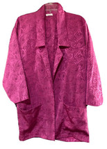Vintage Fashion Caribe Blazer Blouse Pink Fuschia Paisley 3/4 Slv sz M - £15.63 GBP