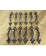 12 Cast Iron RUSTIC Barn Handle Gate Pull Shed Door Handles 6 1/4&quot; Drawe... - £29.88 GBP