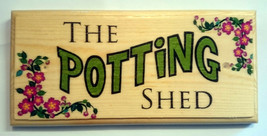 The Potting Shed - Plaque / Sign / Gift - Garden Grandad Nanny Dad Flowers 330 - $12.35