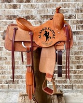 Western Rough out handmade Ranch cutter Horse Saddle with tack set And F... - $5,936.28 MXN+