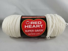 Red Heart Super Saver Soft White Yarn Worsted Weight 4 Acrylic 7 Ounce S... - $3.98