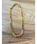 18K Gold Multi Color Sapphire Tennis Necklace Silver Anniversary Women M... - $262.59 CAD+