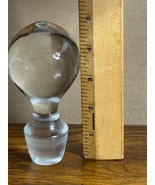 MCM Clear Solid Round Glass Decanter Stopper Heavy Vintage - $931.81 MXN