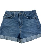 No Boundaries Womens Junior Size 11 Denim Cuffed Shorts Stretch 5 Pocket Blue - £9.33 GBP