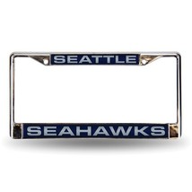 NFL Seattle Seahawks Laser Chrome Acrylic License Plate Frame - £23.59 GBP