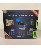 Pop-Up Movie Theater Kit 120&quot; Screen Projector Bluetooth Party Speaker T... - $162.25 CAD