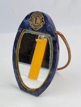 Vintage Lions Club Intl. Pocket mirror w/ copper stand purple white swirled rare - £15.63 GBP