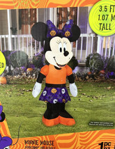 Disney 3.5 ft Minnie Mouse Halloween w/Pumpkin Yard Airblown Inflatable - £35.95 GBP