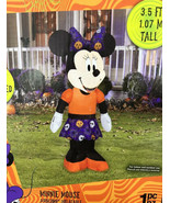 Disney 3.5 ft Minnie Mouse Halloween w/Pumpkin Yard Airblown Inflatable - £35.37 GBP