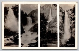 Yosemite Valley Multi View of the Famous Waterfalls RPPC Postcard A45 - £11.77 GBP