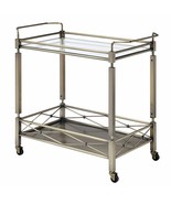 Matiesen Serving Cart, Clear Glass &amp; Antique Gold Finish - $273.00