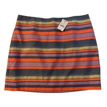 J. Crew Factory Womens Multi-color Striped Lined Zippered Mini Skirt, Si... - $21.99