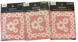 3 pack Colorbok Stickers GLITTER &amp; RHINESTONE ACCENTS Frame &amp; Flowers NIP - $9.89