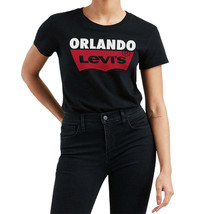 Levi&#39;s Womens Batwing Logo Cotton Cities T Shirt,Black,X-Small - £31.38 GBP