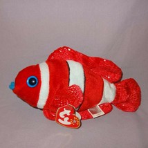 Jester Clown Fish Ty Beanie Baby Plush Stuffed Animal 8&quot; Long Red White ... - £16.41 GBP