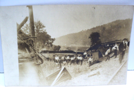 Vintage Real People Photo Post Card 1907-2015 Many Men at Train Wreck ? - £7.48 GBP