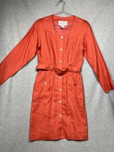 Vintage Rena Rowan Linen Button Up Shirt Dress Womens Size 8 Costal Minimalist - $47.77