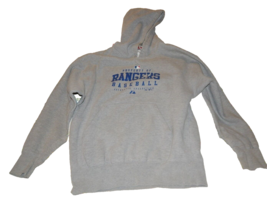 Majestic Texas Rangers Grey Hoodie Size Large MLB Authentic - £10.11 GBP