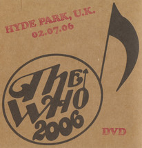 The Who Live in Hyde Park on 2/7/06 Rare All Area DVD Proshot/Menu/Tracked  - £15.98 GBP