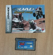 Monster Trucks Quad Desert Fury Nintendo Game Boy Advance GBA &amp; Manual W... - £3.41 GBP