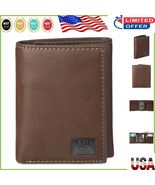 Sleek Trifold Leather Wallet for Men – 6 Card Slots &amp; ID Window - Brown ... - $664.49 MXN