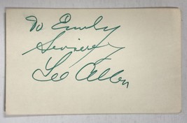 Lee Allen (d. 2018) Signed Autographed Vintage 3x5 Index Card - $10.50