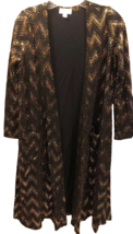 NWT LuLaRoe Small Stretchy Black Metallic Gold Elegant Sarah Duster Card... - $31.67