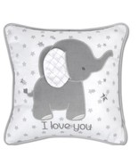 Wendy Bellissimo Lil Elephant Zippered Throw Pillow 10” White with Gray ... - $27.43 CAD
