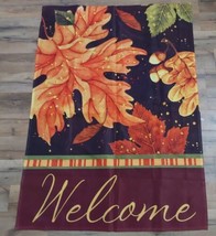 Welcome Autumn Leaves Acorns 28x40 Garden House Flag Decoration Yard Door - $16.70