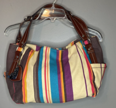 Relic Horizontal Striped Hand Bag Purse Inner Pockets Spring and Summer  Colors - £12.47 GBP