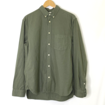 H &amp; M Button Front Shirt Mens size Medium Long Sleeve Button Down Collar Green - £17.97 GBP