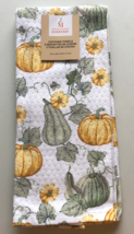 Martha Stewart Pumpkins Gourds Dish Towels Set of 2 Fall Thanksgiving Autumn - £21.22 GBP