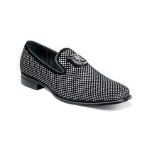 Stacy Adams Men's Shoes Swagger Studded Slip On Black and Silver 25228-042 image 3