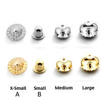 14K Solid White &amp; Yellow Gold Screw Backs Earrings Nut Replacement Findings - £11.84 GBP