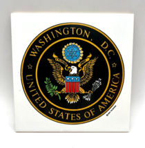 Vintage Washington DC Gold Seal W/ Eagle Ceramic Tile Wall Trivet 1992 - £19.74 GBP