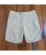 PETER MILLAR Shorts Men&#39;s 34 SeaSide Collection Linen Blend Khaki Walkin... - £11.63 GBP
