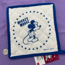 Disney Mickey Mouse Fabric Pot Mat - 8&quot; x 8&quot; - White and Blue Kitchen El... - £11.83 GBP